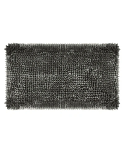 Laura Ashley Butter Chenille Bath Mat, 20" X 34" In Charcoal