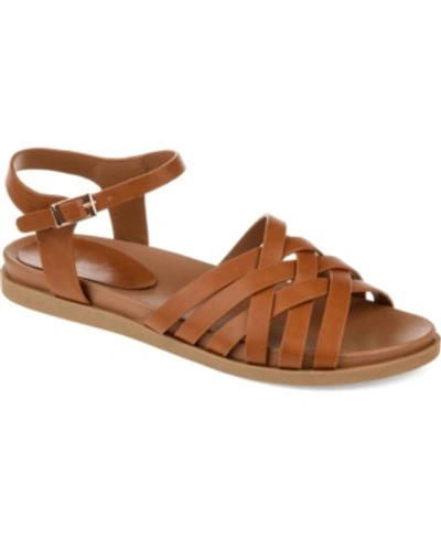 Shop Journee Collection Women's Kimmie Strappy Flat Sandals In Tan