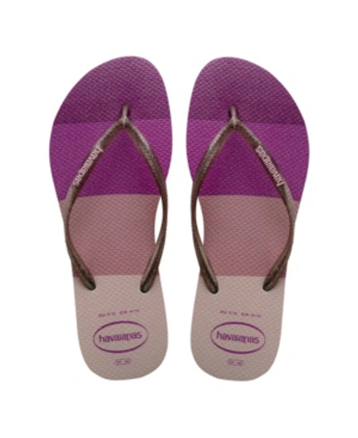 Shop Havaianas Kids Slim Palette Glow Flip Flop Sandal Women's Shoes In Candy Pink