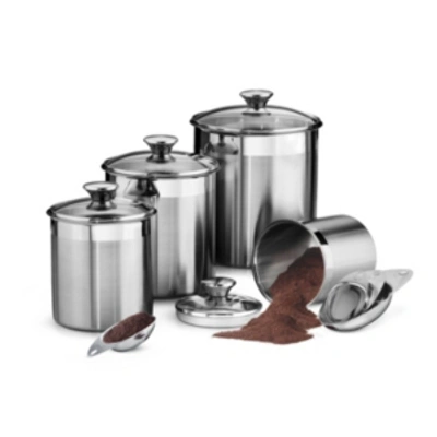 Shop Tramontina Gourmet 8 Pc Covered Canister & Scoop Set In Stainless