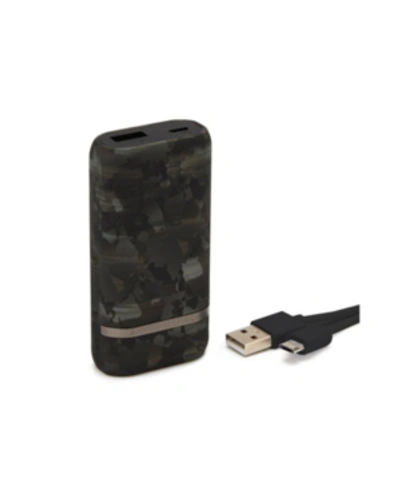 Shop Richmond & Finch Black Compact Powerbank In Camouflage