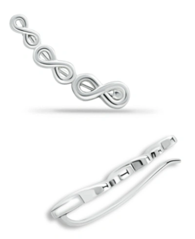 Giani Bernini Infinity Ear Crawler Earrings In 18k Gold Over Sterling Silver Or Sterling Silver In Sterling Silver
