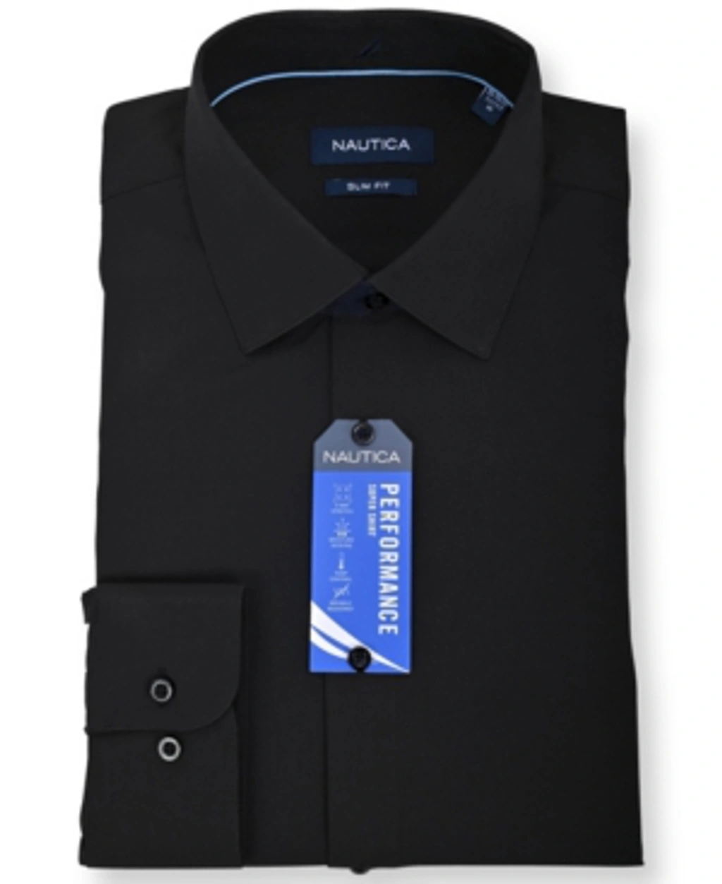 nautica slim fit dress shirt 95 polyester 5 spandex Slim Fit Wrinkle-Resistant Dress Shirt