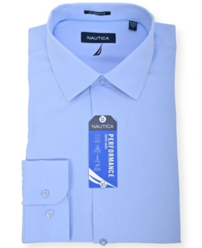 Shop Nautica Men's Slim Fit Supershirt Dress Shirt In Light Blue