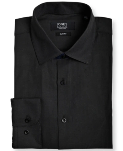 Shop Jones New York Men's Basket Weave Dobby Dress Shirt In Black
