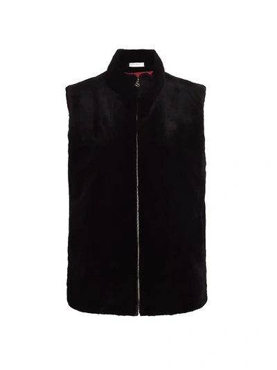 Shop The Fur Salon Sheared Mink Fur Vest In Black Red