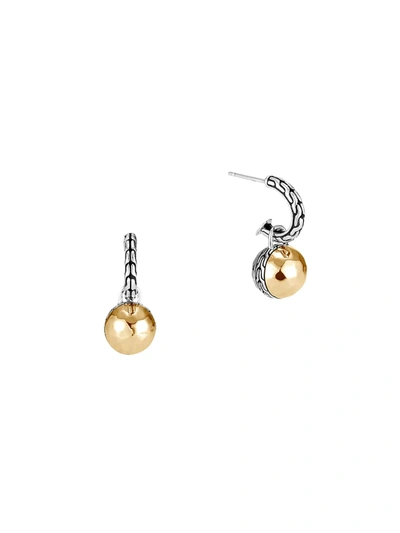 Shop John Hardy Women's Chain Hammered 18k Yellow Gold & Silver Drop Earrings