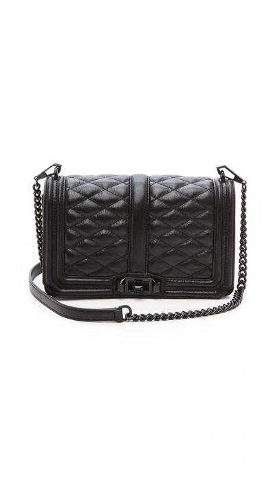 Rebecca Minkoff Quilted Love Jumbo Leather Crossbody Bag In Black