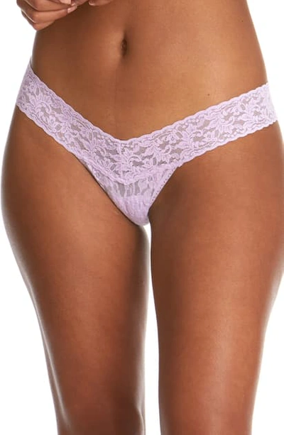 Shop Hanky Panky Signature Lace Low Rise Thong In Cool Lavender Purple