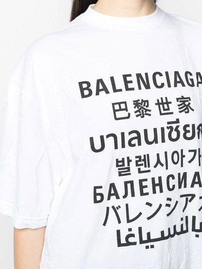 Shop Balenciaga Languages Xl T-shirt In White