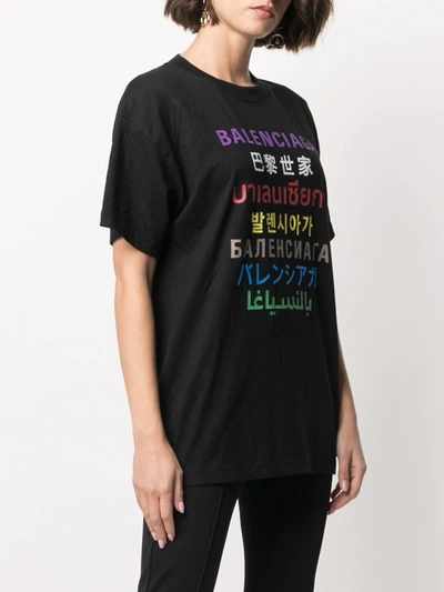 Shop Balenciaga Languages Xl T-shirt In Black