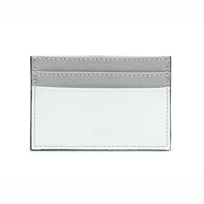 Voya Leather Card Holder White In Holder