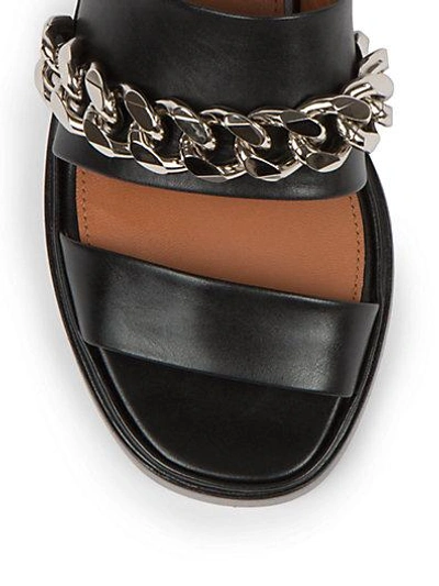Shop Givenchy Leather Chain-detail Sandals In Black