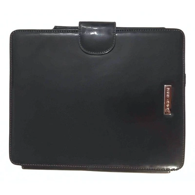 Pre-owned Giorgio Armani Patent Leather Small Bag In Grey