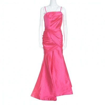 Pre-owned Monique Lhuillier Pink Silk Dress
