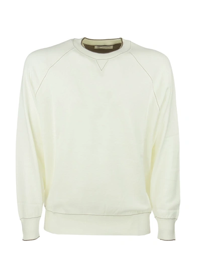 Shop Brunello Cucinelli Cotton Lightweight Sweater In Milk