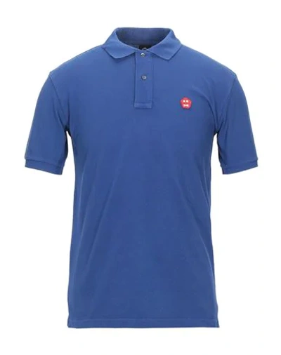 Shop Aspesi Man Polo Shirt Blue Size S Cotton