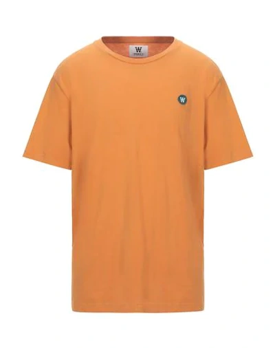 Shop Double A By Wood Wood Man T-shirt Apricot Size L Cotton In Orange