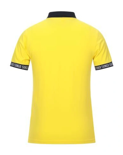 Shop Sun 68 Man Polo Shirt Yellow Size S Cotton, Elastane