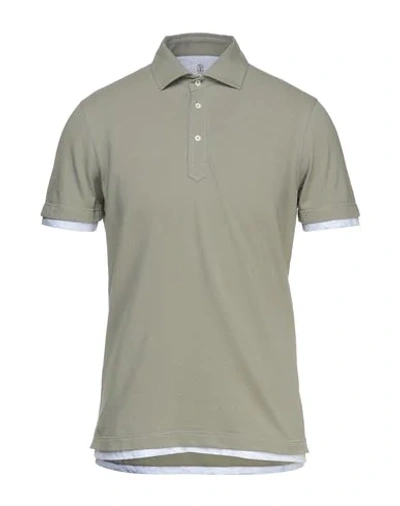 Shop Brunello Cucinelli Polo Shirts In Military Green