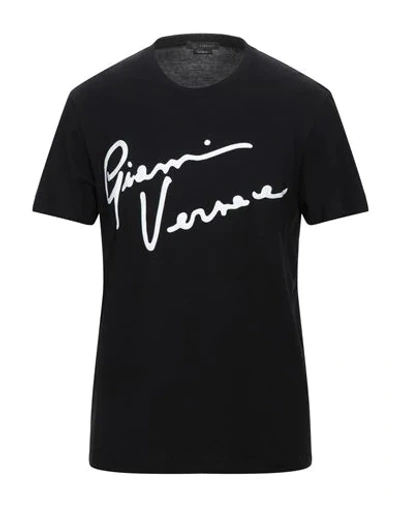 Shop Versace Man T-shirt Black Size M Cotton, Wool, Acetate
