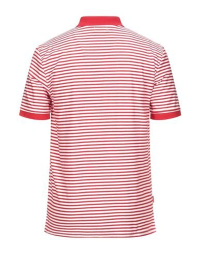Woolrich Striped Short Sleeved Polo In Red
