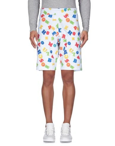 Shop Moschino Man Shorts & Bermuda Shorts White Size 32 Polyester