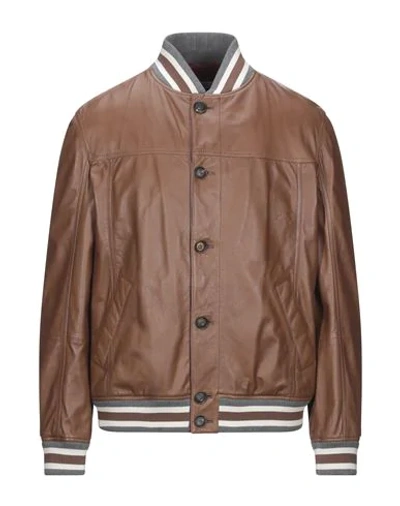 Shop Brunello Cucinelli Jackets In Brown