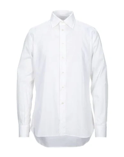 Shop Alex Doriani Solid Color Shirt In White