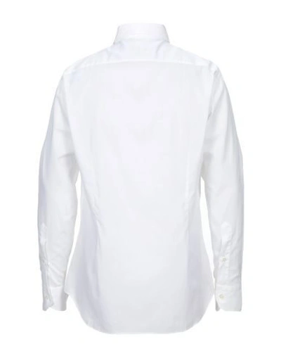 Shop Alex Doriani Solid Color Shirt In White