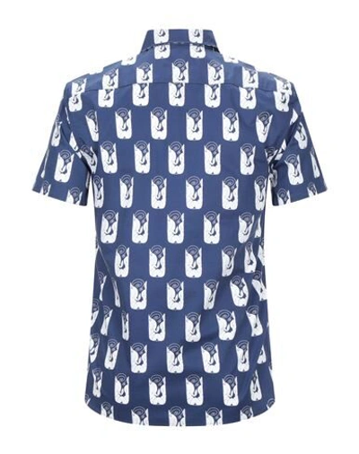 Shop Kenzo Man Shirt Midnight Blue Size S Cotton