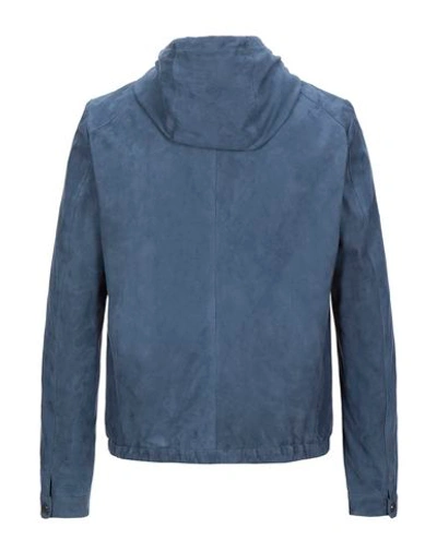 Shop Afg' 1972 Leather Jacket In Slate Blue