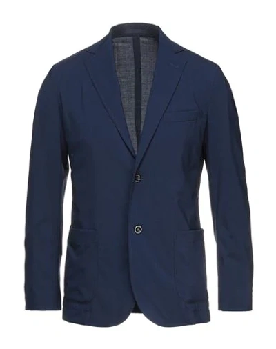 Shop Cruna Man Suit Jacket Blue Size 40 Virgin Wool, Elastane