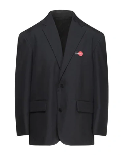 Shop Balenciaga Suit Jackets In Dark Blue