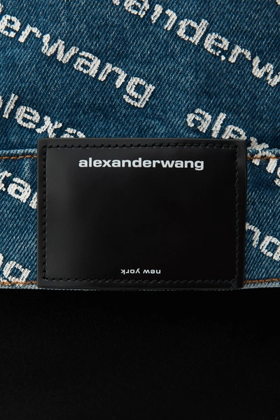 Shop Alexander Wang Game Logo Jacket In Denim In Deep Blue/white