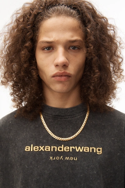 Shop Alexander Wang Acid Logo T-shirt In Acid Black