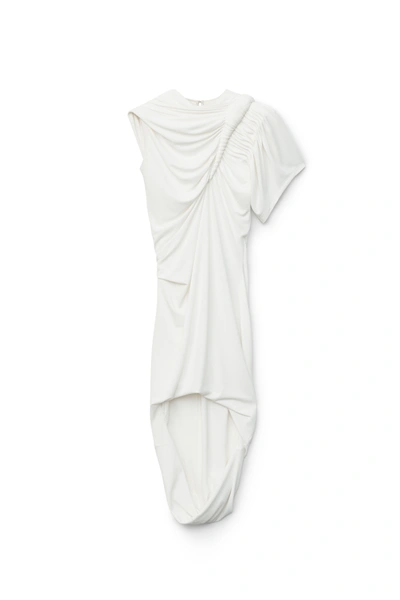 Shop Alexander Wang Draped Asymmetric Dress In Ivory