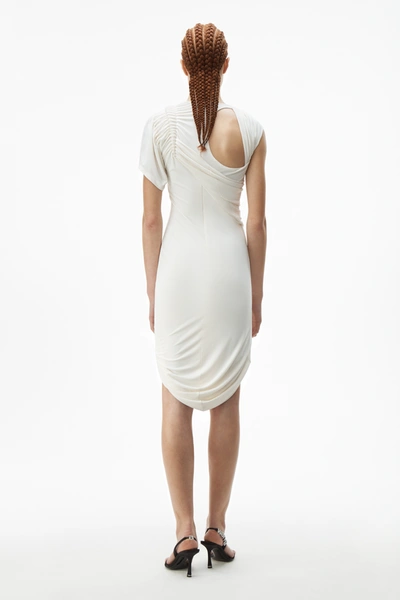 Shop Alexander Wang Draped Asymmetric Dress In Ivory