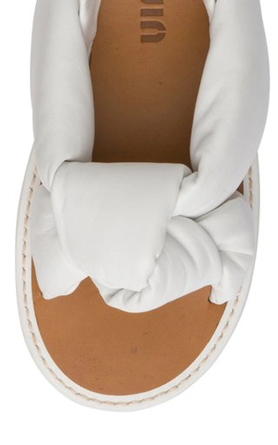 Miu Miu Padded Mordoré Nappa Leather Flat Sandals In Black