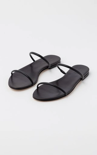 Shop Aeyde Women's Alek Leather Flat Sandals In Black,white