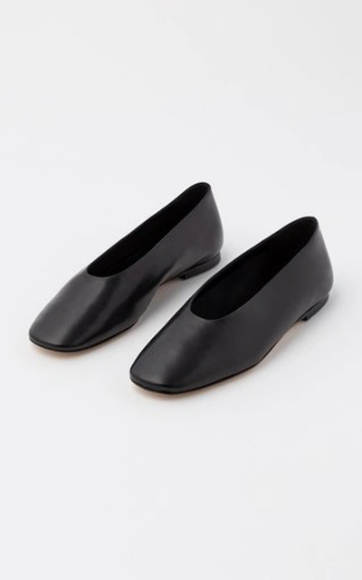 Shop Aeyde Kirsten Leather Flats In Black