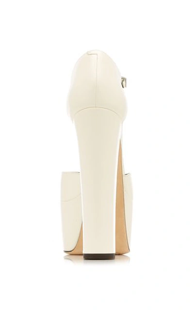 Shop Giuseppe Zanotti Bebe Leather Platform Sandals In White