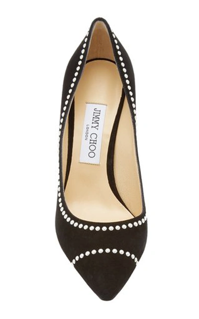 Shop Jimmy Choo Women's Romy Pearl-embellished Suede Pumps In Black