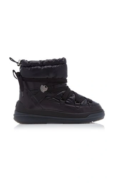 Shop Moncler Women's Florine Patent Leather Puffer Boots In Black