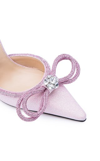 mach & mach double bow glitter high heels