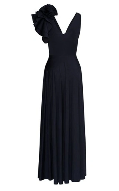 Shop Maygel Coronel Women's Blanca Reversible Ruffled Cutout Maxi Dress In Black