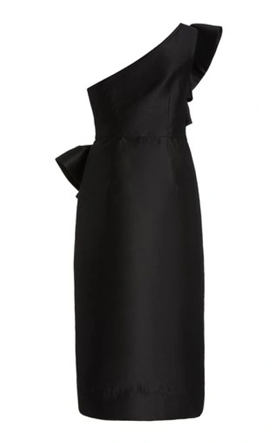Shop Acler Women's Darcher Ruffle One-shoulder Midi Dress In Black