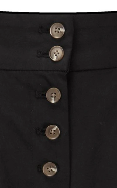 Shop Matthew Bruch Women's Cotton Twill Wide-leg Pants In Black