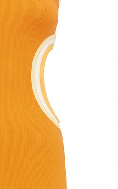 Shop Christopher Esber Fran Verner Knit Maxi Dress In Orange