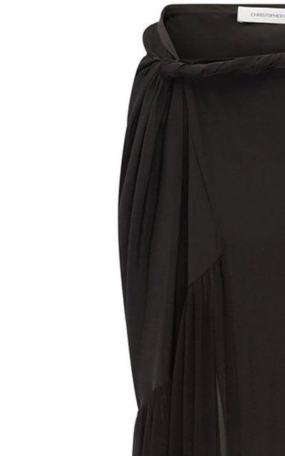 Shop Christopher Esber Women's Twisted Silk Sarong Skirt In Black